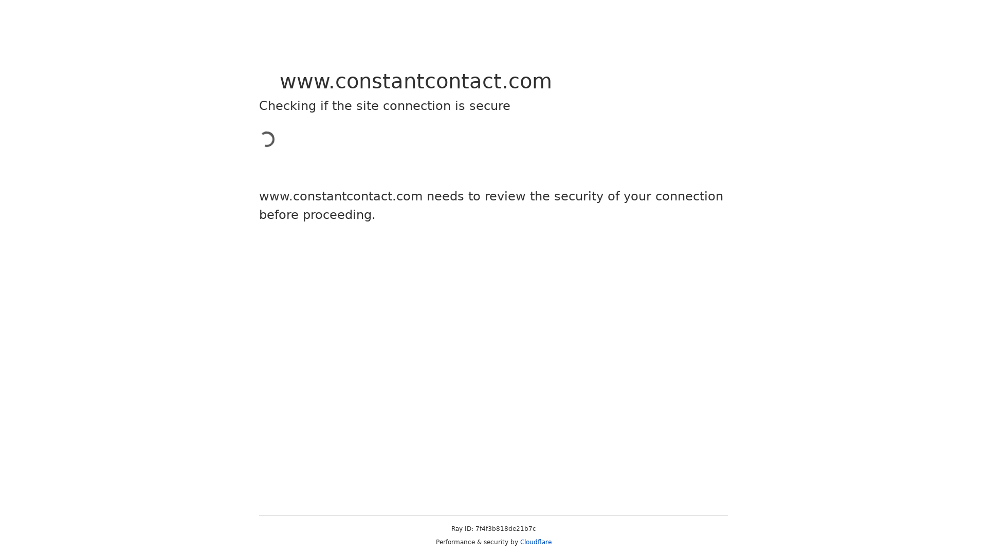Screenshot of constant contact website