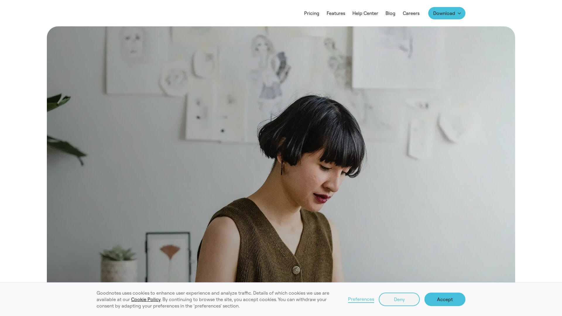 Screenshot of goodnotes website