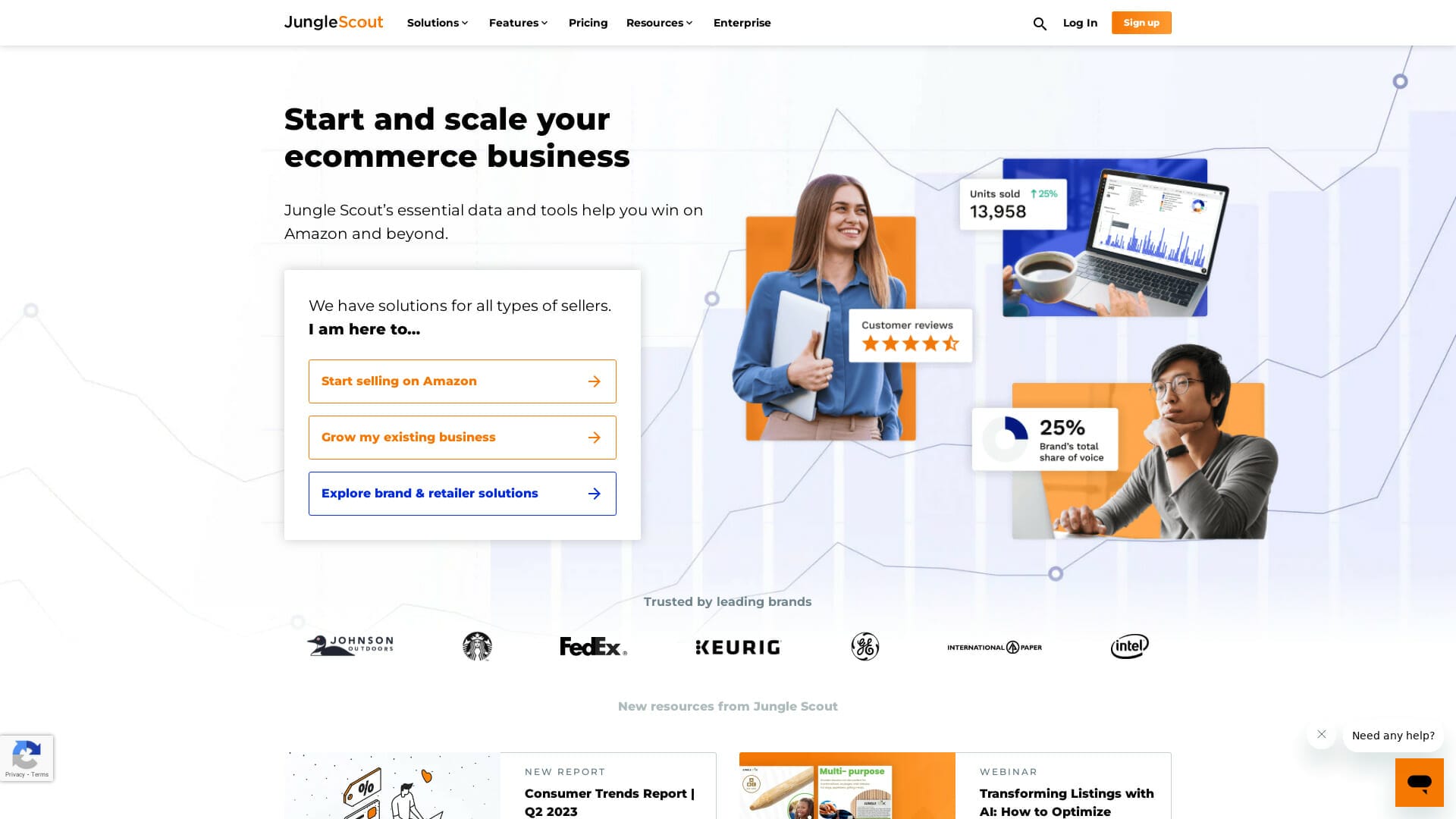 Screenshot of jungle scout website