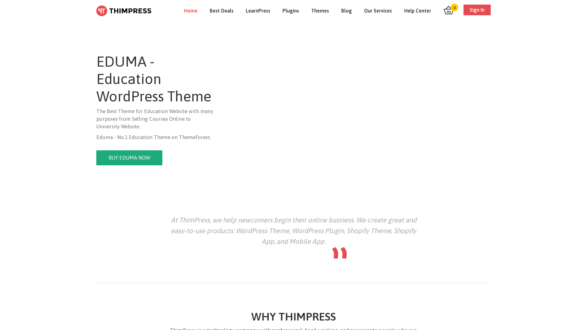 Screenshot of learnpress website