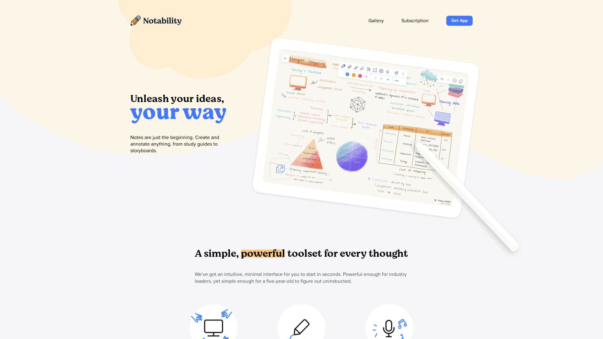 Screenshot of notability website