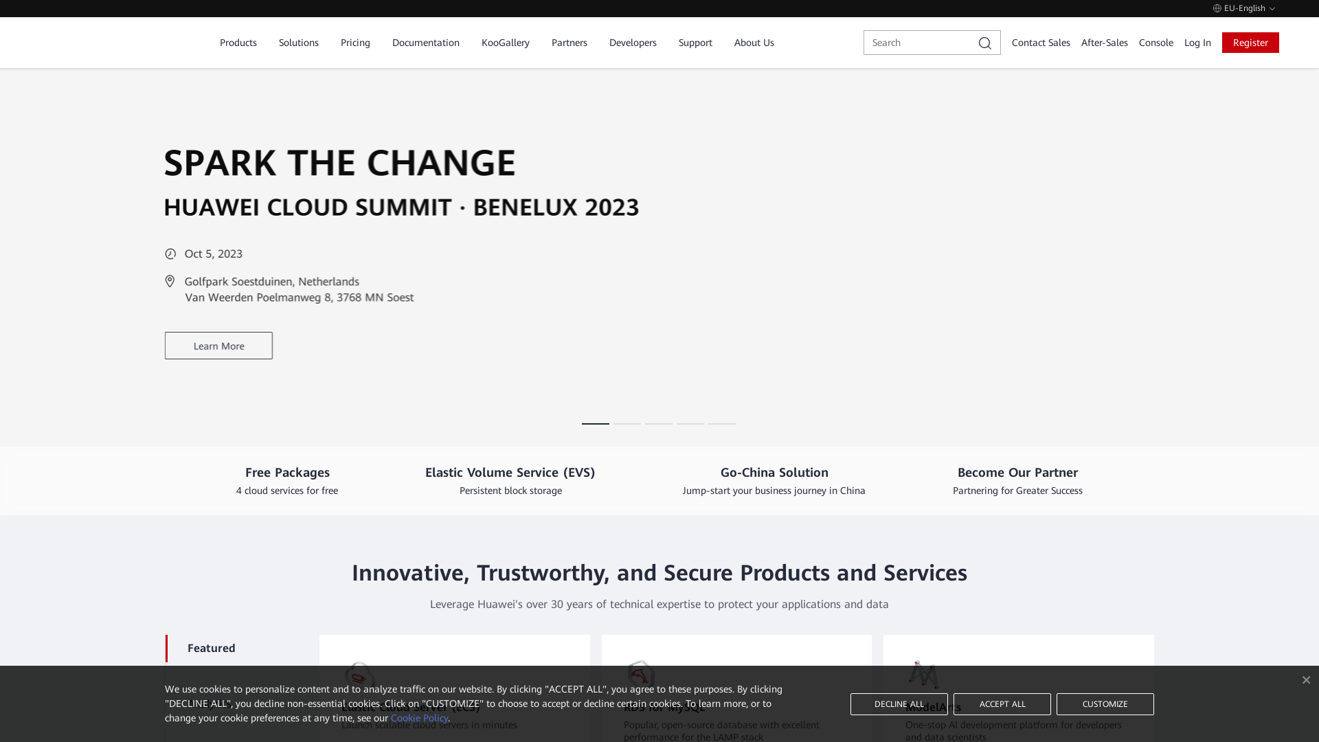 Screenshot of obs website