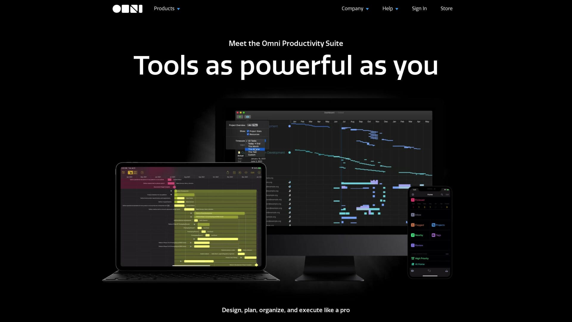 Screenshot of omnifocus website