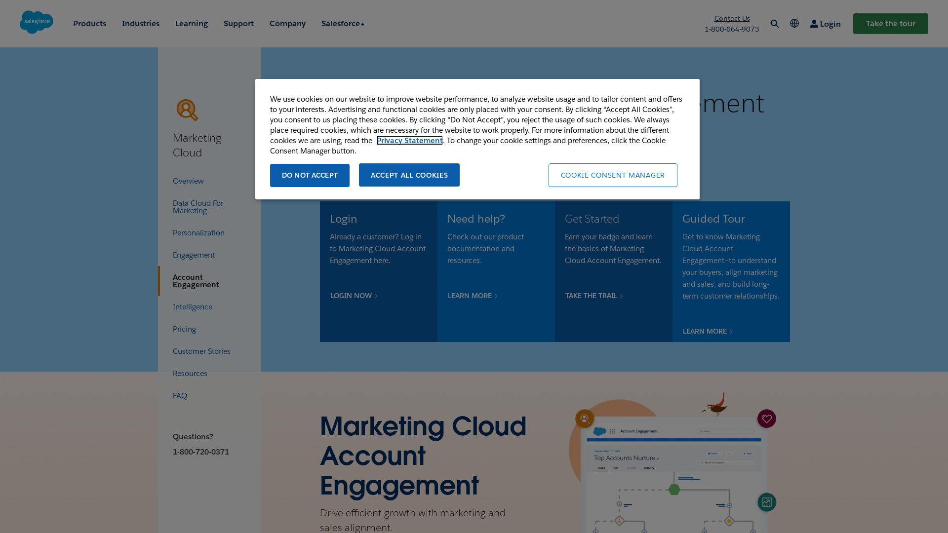 Screenshot of pardot website