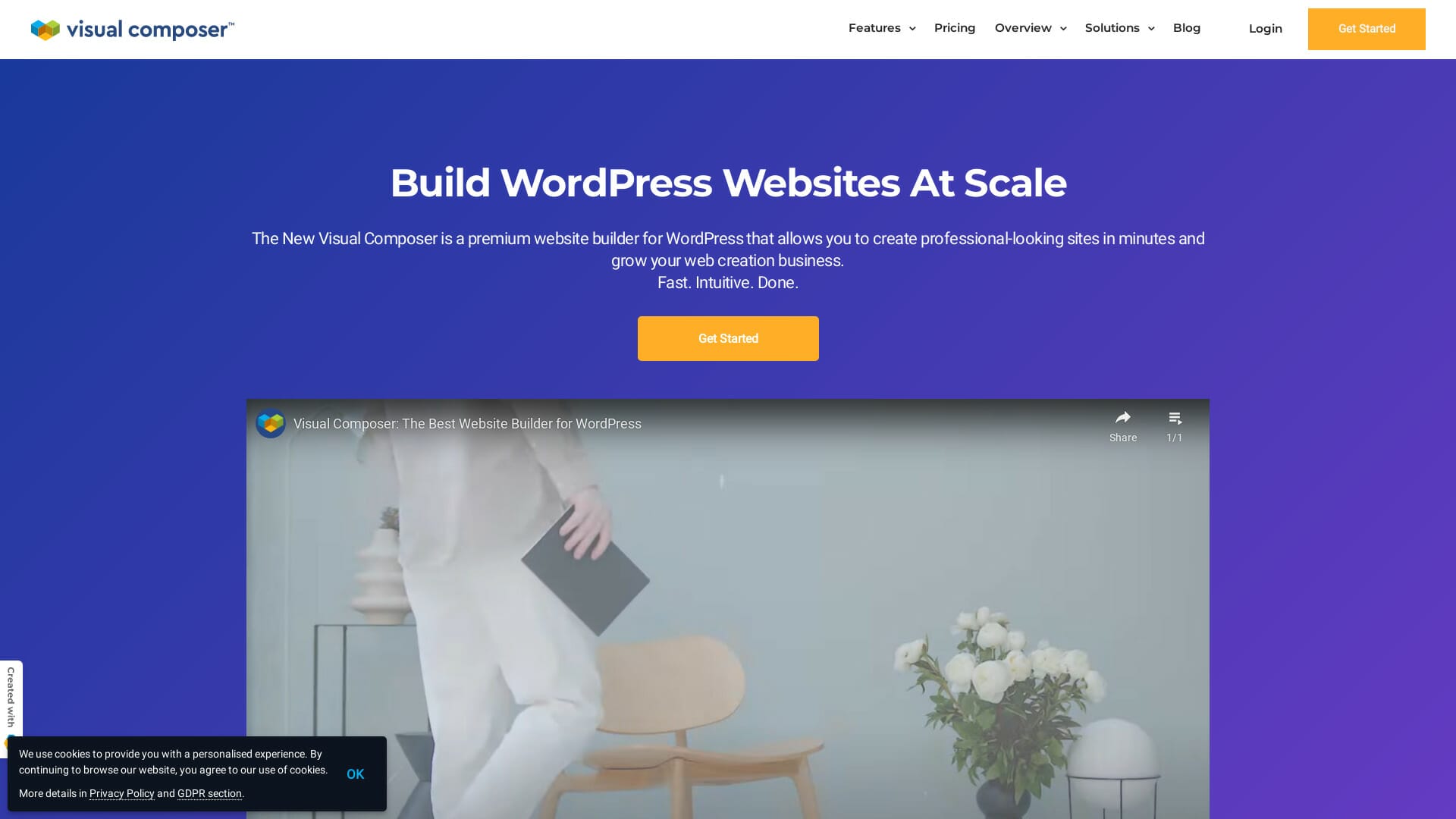 Screenshot of visual composer website
