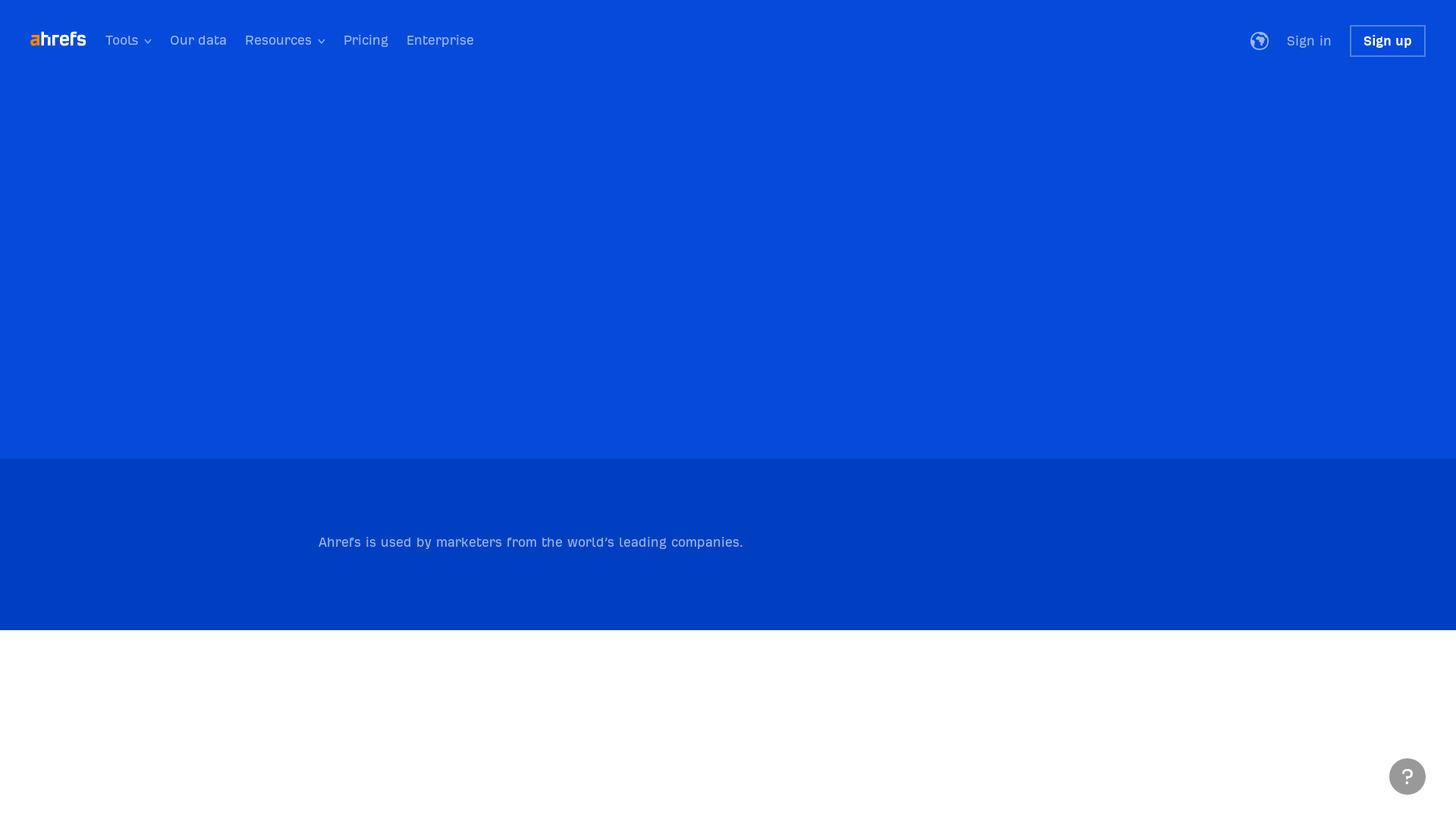 Screenshot of ahrefs website
