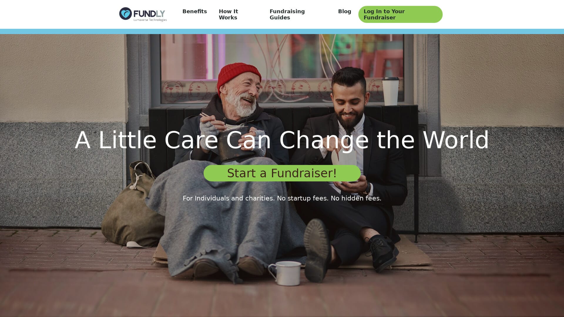 Screenshot of fundly website