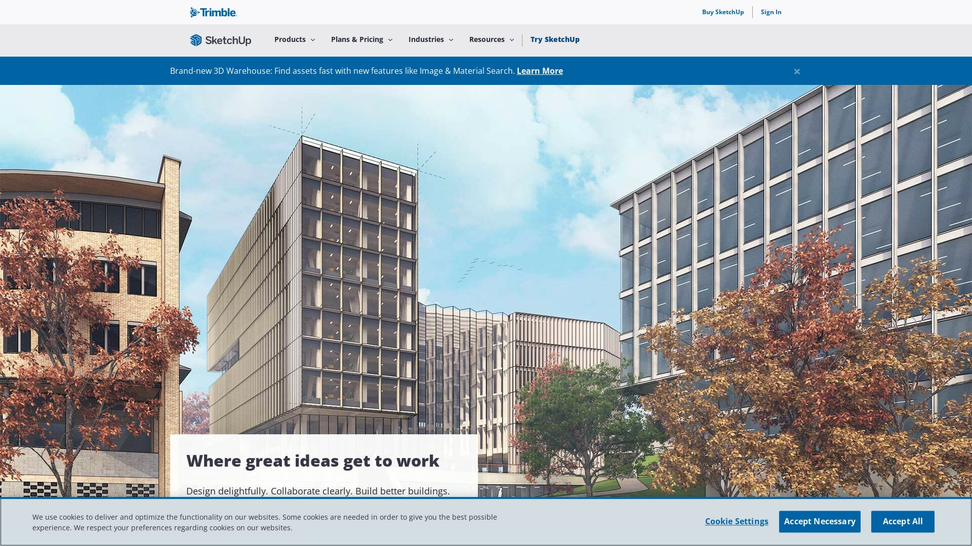 Screenshot of sketchup website