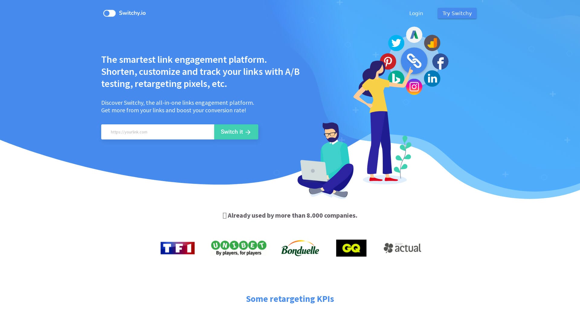 Screenshot of switchy website