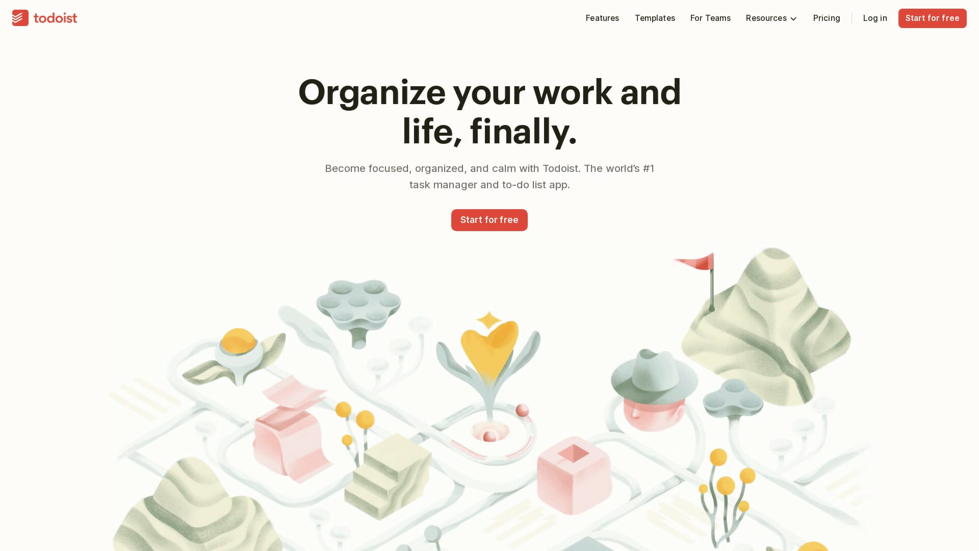 Screenshot of todoist website