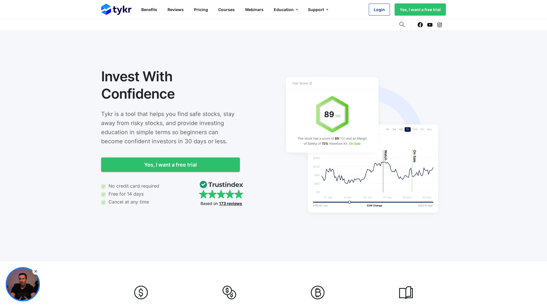 Screenshot of tykr website