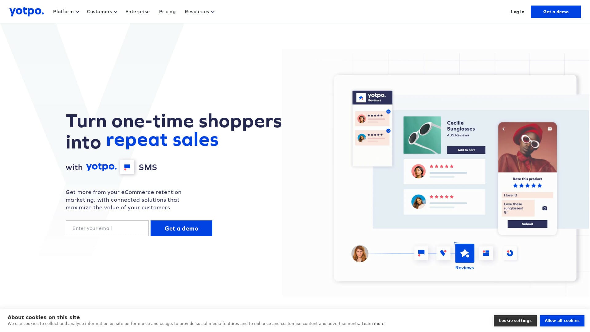 Screenshot of yotpo website