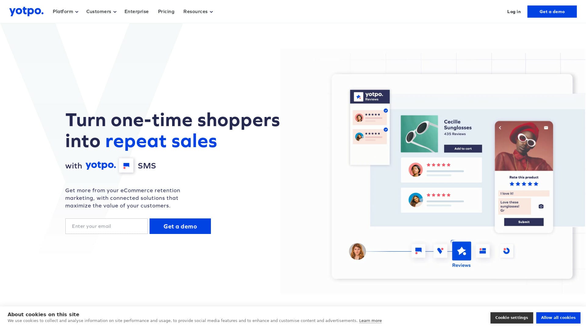 Screenshot of yotpo website